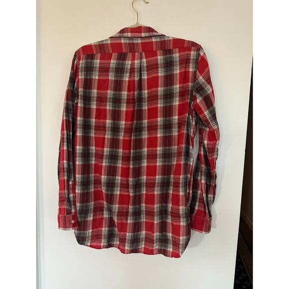 Denim & Supply Ralph Lauren shirt Flannel plaid red M blouse comfort boyfriend - Picture 8 of 13